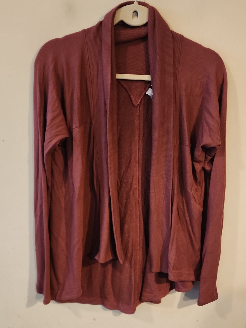 Athleta Long-Sleeve Open Front Cardigan in Deep Mauve